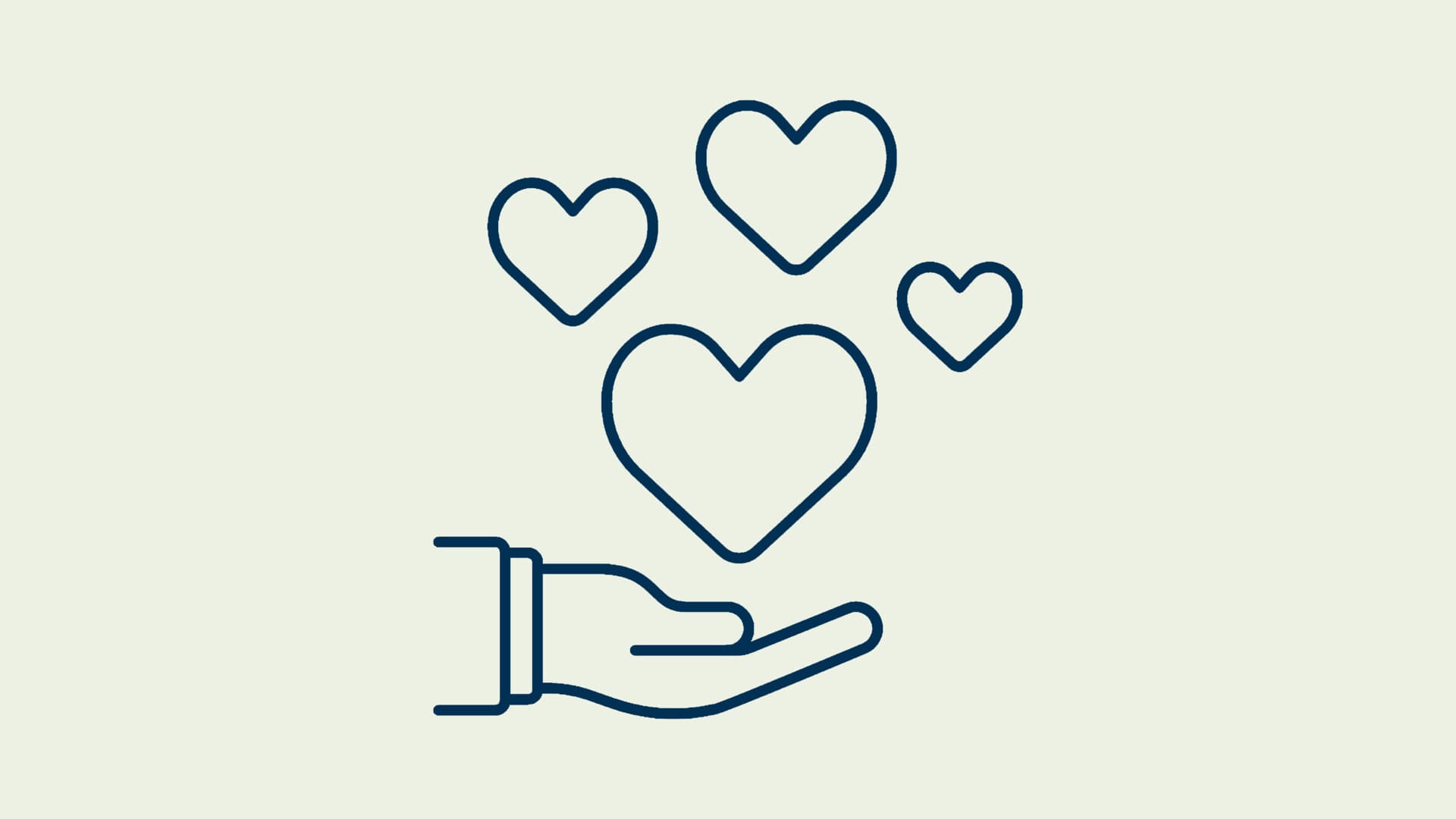 Illustration på hand och hjärtan Illustration på hand och hjärtan