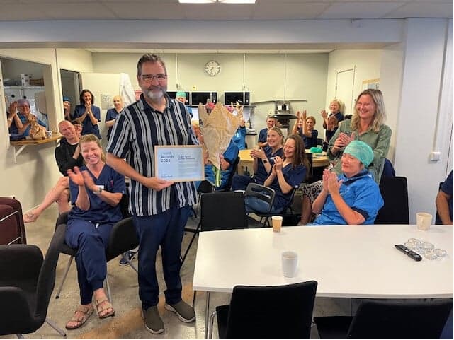 Hans Laestander med team Hans Laestander med team